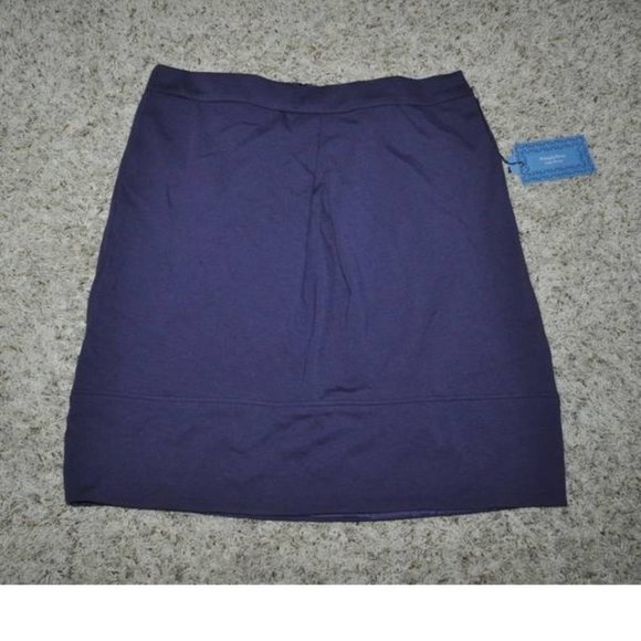 Womens Skirt Purple 14 Elastic Partial Waist Pleated Stretch Simply Vera Wang - Picture 1 of 4